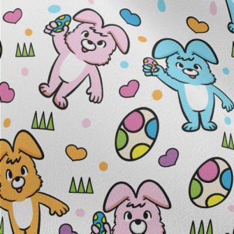 Colorful Bunny And Easter Eggs Chiffon