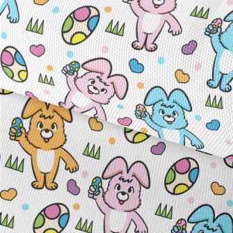 Colorful Bunny And Easter Eggs Waterproof Oxford