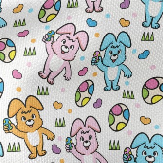 Colorful Bunny And Easter Eggs Waterproof Canvas