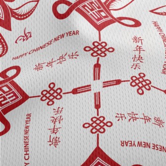 Rabbit Ear Chinese Knot Athletic Mesh Flat Back