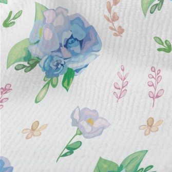 Hand Drawn Watercolor Blue Ros Terry