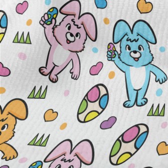Colorful Bunny And Easter Eggs Terry