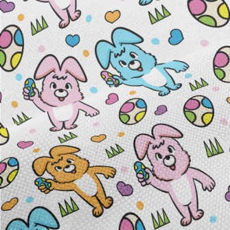 Colorful Bunny And Easter Eggs Performance Linen