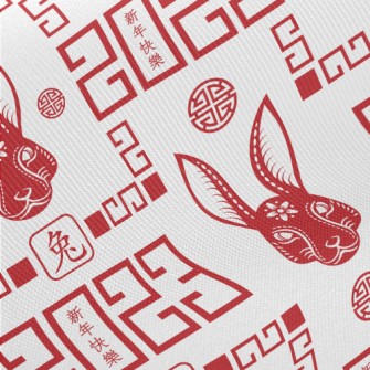 Happy New Year Of The Rabbit Twill
