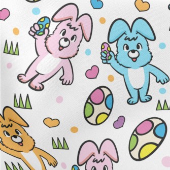 Colorful Bunny And Easter Eggs Stretch Ponte