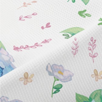 Hand Drawn Watercolor Blue Ros Piqué