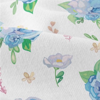 Hand Drawn Watercolor Blue Ros Modern Jersey