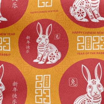 Beautiful Art Rabbit Jersey Backed Fleece