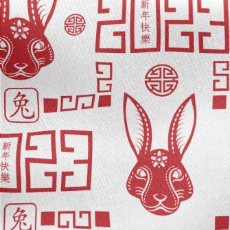 Happy New Year Of The Rabbit Jersey Backed Fleece