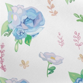 Hand Drawn Watercolor Blue Ros Pongee