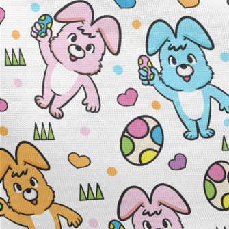 Colorful Bunny And Easter Eggs Pongee