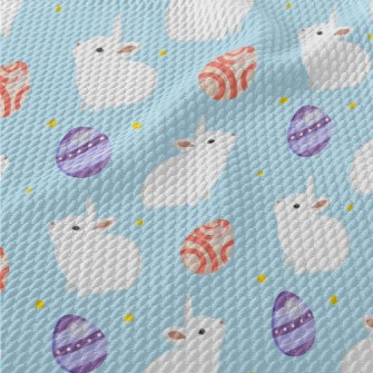 Little White Rabbit And Easter Birdseye Piqué