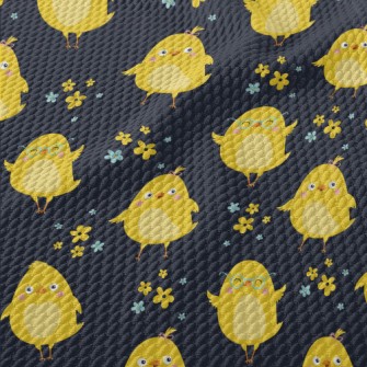 Cute Yellow Chick Birdseye Piqué