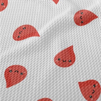 Happy Cartoon Blood Drop Birdseye Piqué