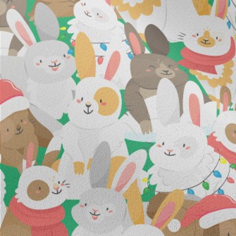 Merry Christmas Bunny Party Chiffon