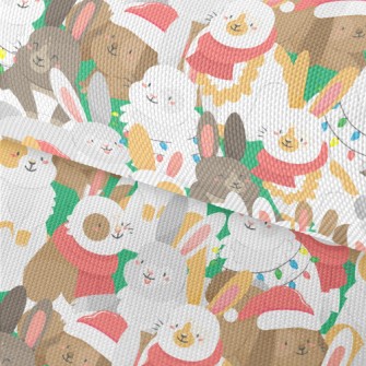 Merry Christmas Bunny Party Waterproof Oxford