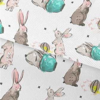 Elegant Hand Drawn Rabbit Waterproof Oxford