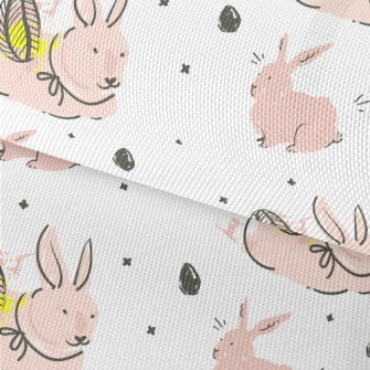 Pink Bunny Doodle Waterproof Oxford