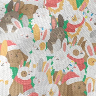 Merry Christmas Bunny Party Waterproof Canvas
