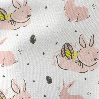 Pink Bunny Doodle Waterproof Canvas
