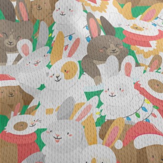 Merry Christmas Bunny Party Athletic Mesh Flat Back