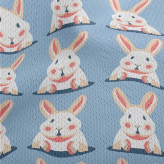 Cartoon Cute Rabbit Athletic Mesh Flat Back