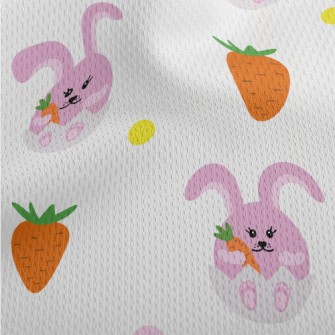 Cartoon Purple Rabbit Athletic Mesh Flat Back