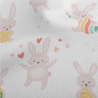 Bunny Celebrating Easter Athletic Mesh Flat Back