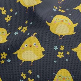 Cute Yellow Chick Athletic Mesh Flat Back