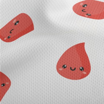 Happy Cartoon Blood Drop Athletic Mesh Flat Back