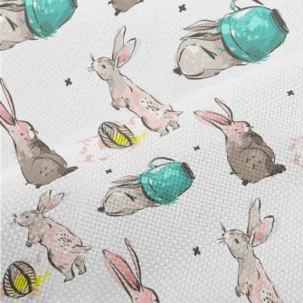 Elegant Hand Drawn Rabbit Performance Linen