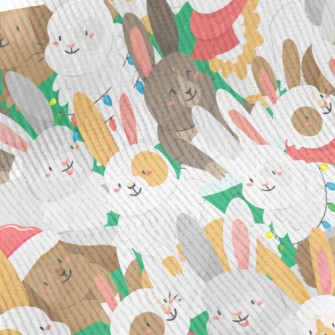 Merry Christmas Bunny Party Standard Corduroy