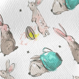 Elegant Hand Drawn Rabbit Standard Corduroy