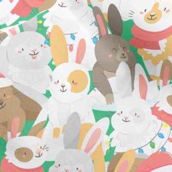 Merry Christmas Bunny Party Micro Fleece