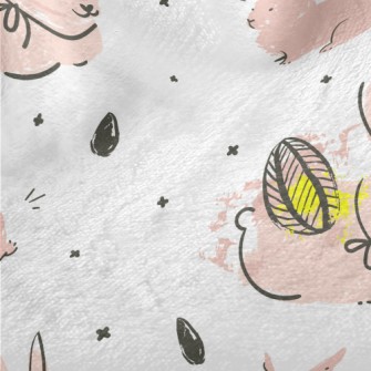 Pink Bunny Doodle Minky