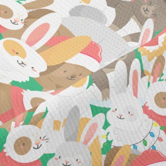 Merry Christmas Bunny Party Piqué