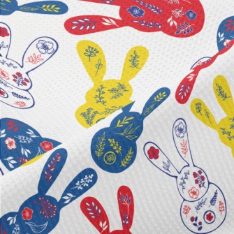 Artistic Hand Drawn Rabbit Piqué