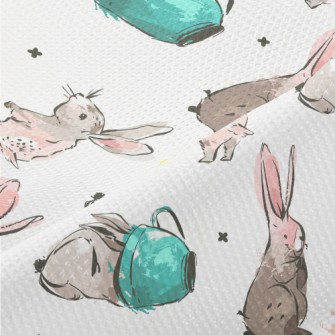 Elegant Hand Drawn Rabbit Piqué