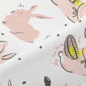 Pink Bunny Doodle Piqué