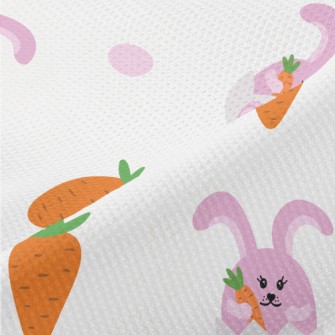 Cartoon Purple Rabbit Piqué