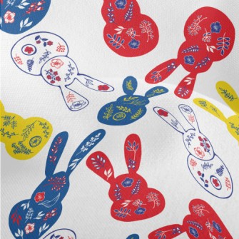 Artistic Hand Drawn Rabbit Lightweight Performance Linen