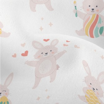 Bunny Celebrating Easter Lightweight Performance Linen
