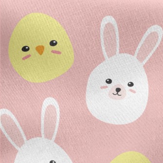 Chicken And Bunny Eggs Jersey Backed Fleece