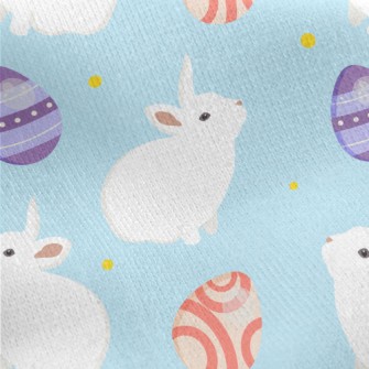 Little White Rabbit And Easter Jersey Backed Fleece