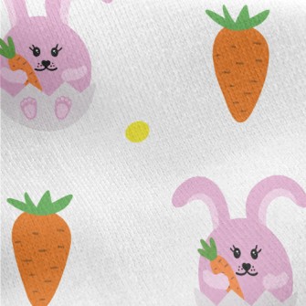 Cartoon Purple Rabbit Jersey Backed Fleece