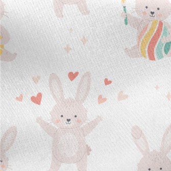 Bunny Celebrating Easter Jersey Backed Fleece