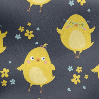 Cute Yellow Chick Jersey Backed Fleece