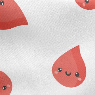 Happy Cartoon Blood Drop Jersey Backed Fleece