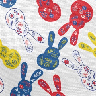 Artistic Hand Drawn Rabbit Pongee