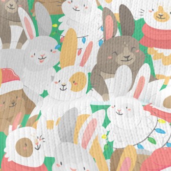 Merry Christmas Bunny Party Stretch Jersey